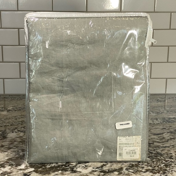 West Elm European Flax Linen Euro Sham Light Gray - Picture 2 of 5